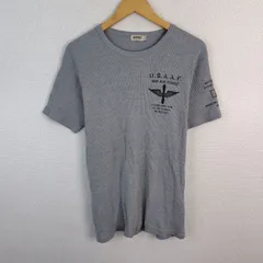 AVIREX アビレックス Tシャツ サーマル ワッフル USAAF ミリタリープリント グレー XL 古着 ミリタリー アメカジのサムネイル