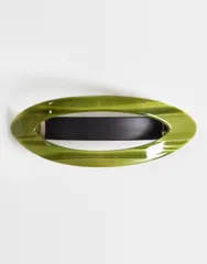エイソス レディース アクセサリー ASOS DESIGN large oval barrette hair clip in olivegreen resin GREEN グリーンのサムネイル