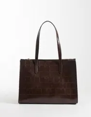 エイソス レディース バッグ ASOS DESIGN tote in chocolate crochocolate チョコレートのサムネイル