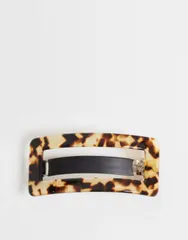 エイソス レディース アクセサリー ASOS DESIGN large square barrette hair clip tortoise shell pattern BROWN ブラウンのサムネイル