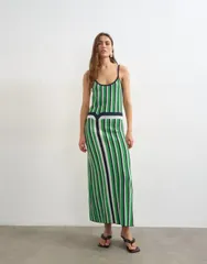 トップショップ レディース トップス ワンピース ニット マキシ Topshop knit stripe maxi dress and Multi マルチカラーのサムネイル