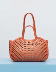 エイソス レディース バッグ ASOS DESIGN laser cutote bag in orange TEAL ティールのサムネイル
