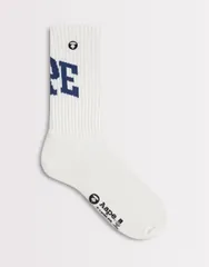 ベイシング エイプ レディース アンダーウェア 靴下 ロゴ Aape by A Bathing Ape logo socks in cream クリームのサムネイル