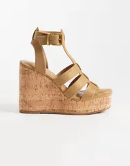 エイソス レディース シューズ サンダル ASOS DESIGN Tova caged t bar wedges in sand サンドのサムネイル