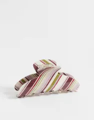 エイソス レディース アクセサリー ASOS DESIGN claw hair clip with pink and green stripes Multi マルチカラーのサムネイル
