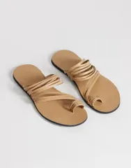 トップショップ レディース シューズ サンダル Topshop Maeve strappy toe loop sandals in camel キャメルのサムネイル