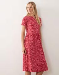 Rouje paris gabin dress 38 ラップワンピース 花柄 赤 - メルカリ