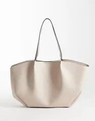 エイソス レディース バッグ ASOS DESIGN pinched seam tote bag in stone ストーンのサムネイル