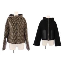 フェンディ FENDI FFロゴリ バーシブル クロップドジャケット フーディ アウター 38 黒 ベージュ FJ6993A5HD /KHのサムネイル