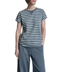 ダナキャラン レディース トップス Tシャツ クルーネック コットン ジャージー DKNY Sport by Donna Karan Cotton Slub Jersey Stripe Crew Neのサムネイル