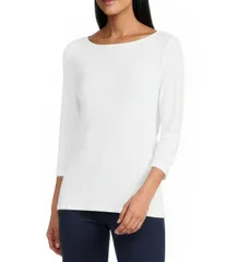 トッミーバハマ レディース トップス Tシャツ ニット Tommy Bahama Knit Ashby Isles Boat Neck 34 Sleeve Tee White ホワイトのサムネイル