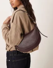 マンゴ レディース バッグ Mango classic half moon shoulder bag in cherry Red レッドのサムネイル