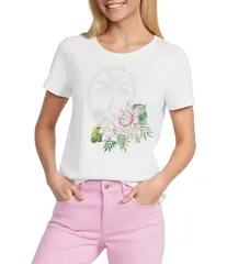 トッミーバハマ レディース トップス Tシャツ クルーネック フラワー柄 フラワー Tommy Bahama Floral Stamp Lux Crew Neck Short Sleeve Tee Wのサムネイル