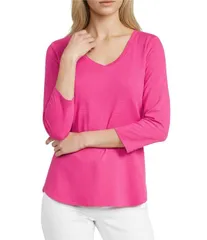 トッミーバハマ レディース トップス Tシャツ Vネック Tommy Bahamashby Isleslub Rib VNeck 34 Sleeve Tee Very Berryのサムネイル