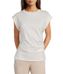 ヒューゴボス レディース トップス Tシャツ クルーネック アシンメトリー ジャージー BOSS By Hugo Boss Epka Jersey Crew Neck Short Sleeve Asyのサムネイル