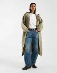エイソス レディース アウター ジャケット・ブルゾン コート ASOS DESIGN longline performance fabric rain coat in sand サンドのサムネイル