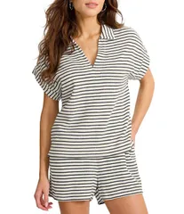 トッミーバハマ レディース トップス Tシャツ ポロシャツ パイル Tommy Bahama Coordinating Suncoasterry Loop Stripe Polo Collar Shoのサムネイル