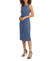 マギーロンドン レディース トップス ワンピース ミディ ノースリーブ Maggy London Square Neck Sleeveless Midi Dress True Navy ネイビー