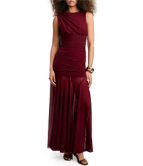 バードット レディース トップス ワンピース メッシュ マキシ Bardot Alverie Mesh Maxi Dress Mulberry