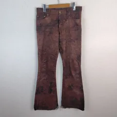 MORGAN HOMME モルガンオム フレアパンツ タイダイ 染め加工 ブラウン メンズ 古着 Y2K モードのサムネイル