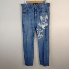 豊天商店 ブーデンショウテン デニムパンツ 豚 キャラクタープリント インディゴ メンズ 古着 アメカジ レトロのサムネイル