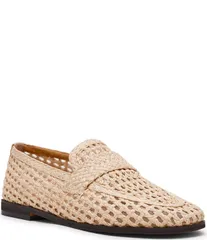 スティーブ マデン レディース シューズ スリッポン・ローファー Steve Madden Womenstewart Woven Raffia Penny Loafers Naturalのサムネイル