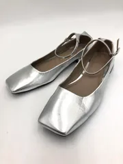Mila Owen ミラオーウェン 09WGS234513 スクエアトゥストラップフラット パンプス size37/シルバー ■■ レディースのサムネイル