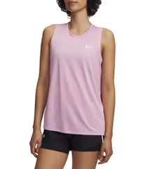 アンダーアーマー レディース トップス シャツ クルーネック ノースリーブ Under Armour Tech Crew Neck Sleeveless Twistank Topink Dawn ピンのサムネイル