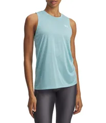 アンダーアーマー レディース トップス シャツ クルーネック ノースリーブ Under Armour Tech Crew Neck Sleeveless Twistank Top Blue Hazeのサムネイル