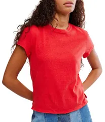 フリーピープル レディース トップス Tシャツ クルーネック Free People We The Free Nova Crew Neck Short Sleeve Baby Tee High Risのサムネイル