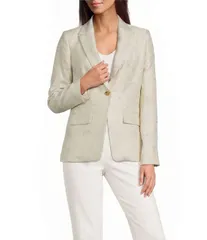 ダナキャラン レディース アウター コート ジャケット Donna Karan Jacquard Notch Lapel 1 Button Jacket Light Buttercreamのサムネイル
