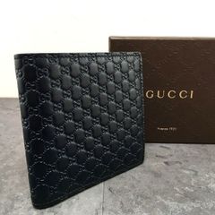 GUCCI グッチ 折り財布 マイクログッチシマ 黒 ブラック 箱 2750 