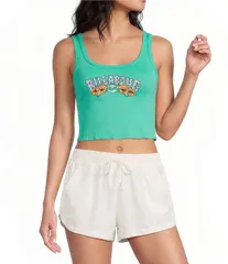ビラボン レディース トップス シャツ ノースリーブ Billabong Hibiscus Mindsleeveless Tank Top Green Tropics グリーンのサムネイル