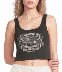 ビラボン レディース トップス シャツ クロップド Billabong All Day Paradise Cropped Tank Top OffBlack ブラックのサムネイル