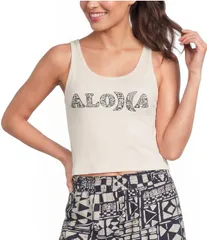 ハーレー レディース トップス シャツ ノースリーブ クロップド Hurley Hello Sleeveless Cropped Tank Top OffWhite オフホワイトのサムネイル