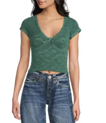 アーバンアウトフィッターズ レディース トップス シャツ ニット BDG Urban Outfitters Bella Seamless Knitop Green グリーンのサムネイル