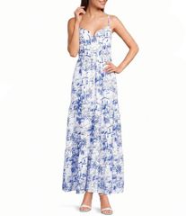 新品》CAROLINA HERRERA 花柄 マキシワンピース 白 ブルー M - メルカリ