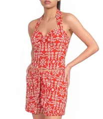 INサンフランシスコ レディース トップス シャツ プリント ホルター IN San Francisco Printed Halter Tie Neck Top Orange オレンジのサムネイル
