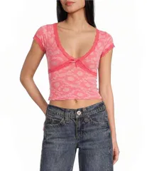 アーバンアウトフィッターズ レディース トップス シャツ ニット BDG Urban Outfitters Bella Seamless Knitop Coral コーラルのサムネイル