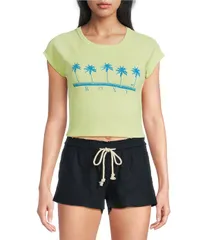 ロキシー レディース トップス シャツ Roxy Five Palm Short Sleeve TShirt Lime Sherbet ライムのサムネイル