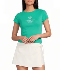 ビラボン レディース トップス シャツ Billabong Summer Iconshort Sleeve TShirt Green Tropics グリーンのサムネイル