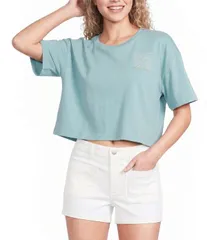 ハーレー レディース トップス シャツ Hurley Quadrant Short Sleeve Boxy TShirt Canal Blue ブルーのサムネイル