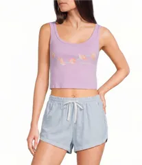 ビラボン レディース トップス シャツ ノースリーブ クロップド Billabong Beachcombing Sleeveless Cropped Tank Top Vintage Violet バのサムネイル
