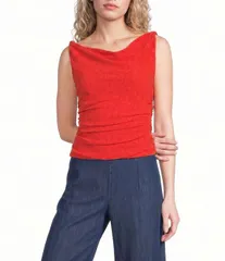 INサンフランシスコ レディース トップス シャツ レース IN San Francisco Lace Twist Neck Rouched Side Topoppyのサムネイル