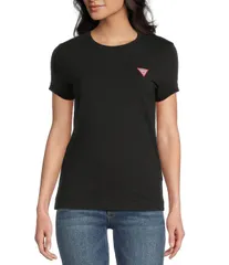 ゲス レディース トップス シャツ ミニ Guess Mini Triangle Short Sleeve TShirt Jet Black ブラック