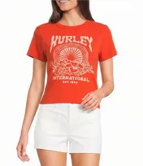 ハーレー レディース トップス シャツ フラワー柄 プリント フラワー グラフィック Hurley Solice Topical Floral Print Short Sleeve Graphic Bのサムネイル