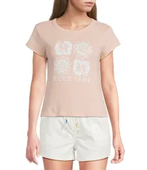 ロキシー レディース トップス シャツ Roxy Hibiscuswirl Short Sleeve Baby TShirtropical Peach ピーチのサムネイル