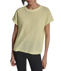 ダナキャラン レディース トップス Tシャツ クルーネック ミニ DKNY Sport by Donna Karan Mini Waffle Crew Neck Short Sleeve TShirtのサムネイル