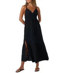 オニール レディース トップス ワンピース サイドスリット ノースリーブ リネン ONeill Julez Sleevelesside Slit Linen Blendress Black ブラックのサムネイル