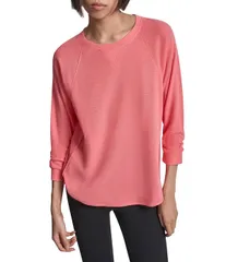 ダナキャラン レディース トップス Tシャツ クルーネック ギャザー ミニット DKNY Sport by Donna Karan Mini Slub Waffle Knit Crew Neck 34のサムネイル